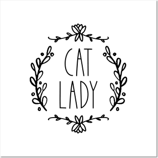 Cat Lady | Ornate | Black Posters and Art